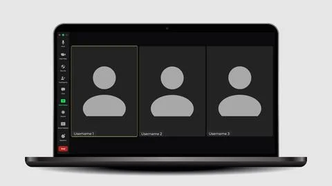 Template video conference user interface. Application for calls. Videocall 스톡 일러스트