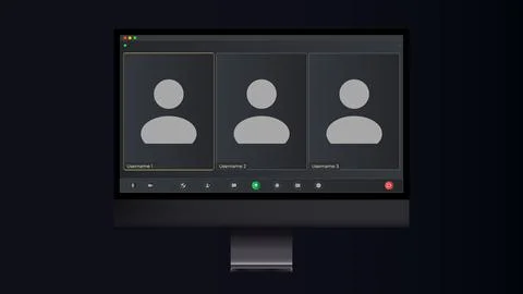 Template video conference user interface. User web video call window Stock Illustration