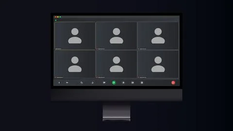 Template video conference user interface. User web video call window. Video Stock Illustration