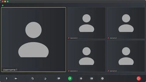 Template video conference user interface. User web video call window. Call Stock Illustration