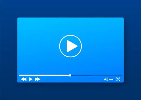 Template video frame. Template media player. Mobile app interface. Vector stock Stock Illustration