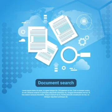 Template Web Banner With Copy Space Document Search Concept Illustrazione stock