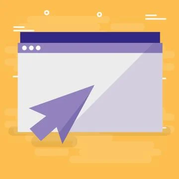 Template webpage with arrow pointer Stock Illustration
