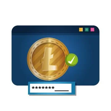 Template webpage with litecoin Ilustración de archivo