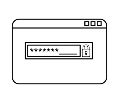 Template webpage with login password 스톡 일러스트