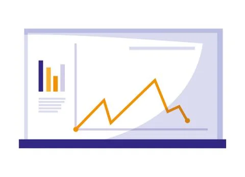 Template webpage with statistics graphic 스톡 일러스트
