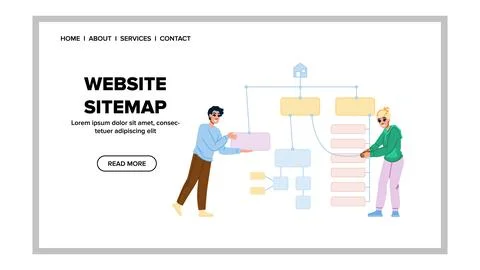 Template website sitemap vector Illustrazione stock