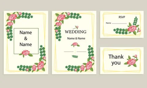 Template for wedding invitations Stock Illustration