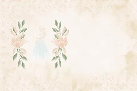 Template, wedding invitations with an illustration of the bride and groom, co Stock Illustration