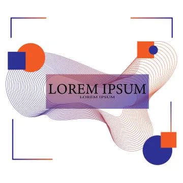 Template on a white background with colored geometric line. Lettering in the Stock Illustration