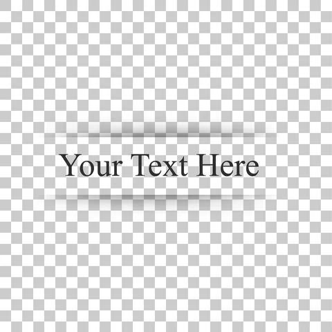 Template white bar with soft shadow text placement  at transparent effect bac Stock Illustration