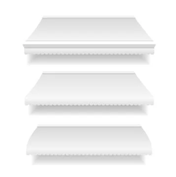 Template White Blank Awning Set. Vector Stock Illustration