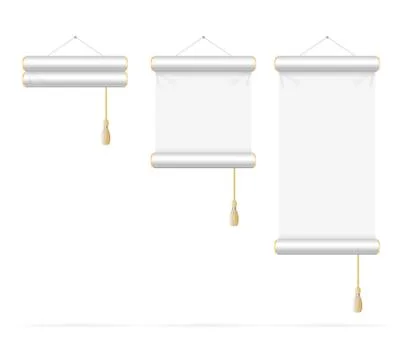 Template White Scroll Set. Vector Stock Illustration