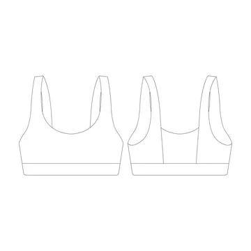Template wide strap bikini top vector illustration flat design outline clot.. Stock Illustration