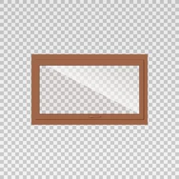 Template of window horizontal wood frame realistic vector illustration isolated. Ilustración de archivo