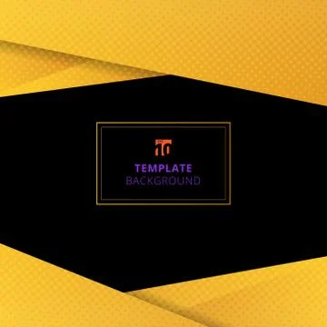 Template yellow geometric background with halftone texture. Stock Illustration