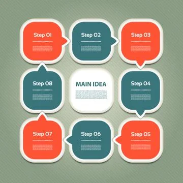 Template for your business presentation with arrows and text areas (info grap Stock Illustration