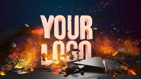 Template for your logo or text. You can easily replace the text with your logo. Stock Illustration