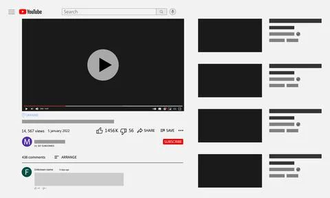 Template Youtube video player Stock Illustration