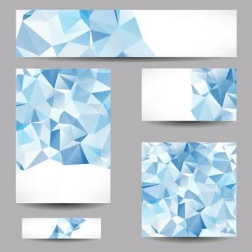 Templates with abstract geometrical triangles Stock Illustration