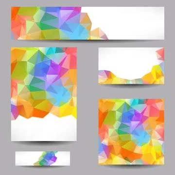 Templates with abstract geometrical triangles Stock Illustration