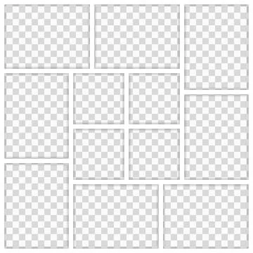 Templates collage 12 frames photos parts Stock Illustration