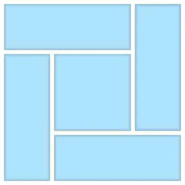 Templates collage 5 frames photos parts Stock Illustration