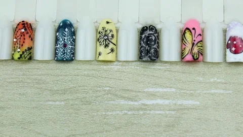 Templates of complete manicures close up Stock Footage 84885417