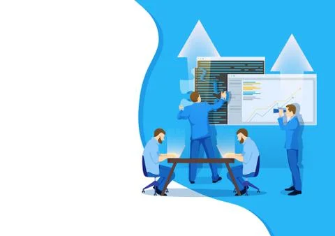 Templates design for online shopping, analytics, digital marketing, teamwork  Stock Illustration