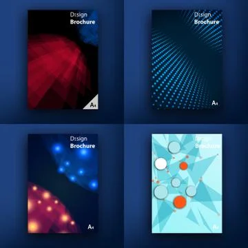 Templates. Design Set of Web, Mail, Brochures. Mobile, Technology, and 스톡 일러스트