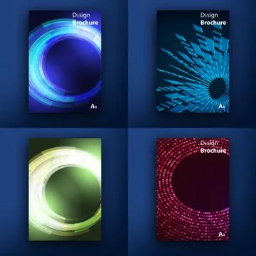 Templates. Design Set of Web, Mail, Brochures. Mobile, Technology, and Illustrazione stock