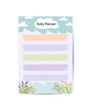 Templates to do list planner daily planner natural themes leaves pastel color Stock Illustration