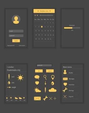 Templates of flat UI elements Illustrazione stock