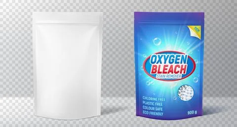 Templates of foil pouch with zipper Stock Illustration