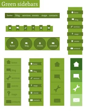 Templates of green sidebars Stock Illustration