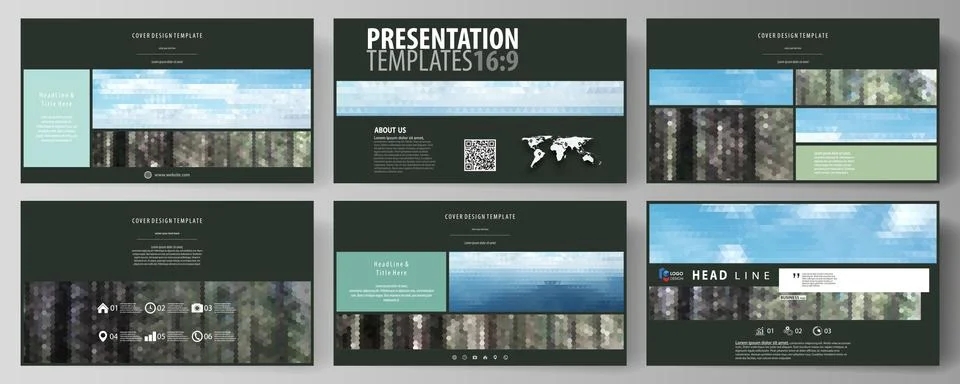 Templates in HD format for presentation slides. Abstract design vector layo.. 스톡 일러스트