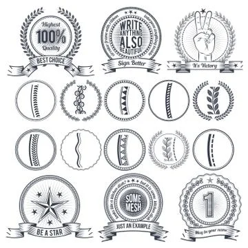 Templates labels, logos, frames Stock Illustration