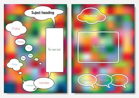 Templates, links and comments on a bright background. Stock Illustration