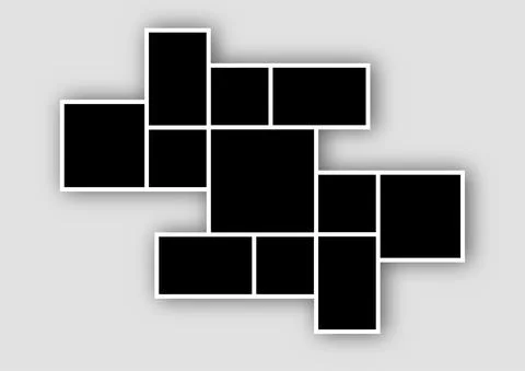 Templates photo collage image frames for photo or Picture montage 스톡 일러스트