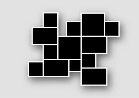 Templates photo collage image frames for photo or Picture montage Illustrazione stock