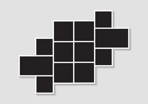 Templates photo collage image frames for photo or Picture montage Illustrazione stock