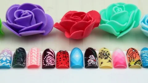 Templates of professional templates of nails Stock Footage 77082830