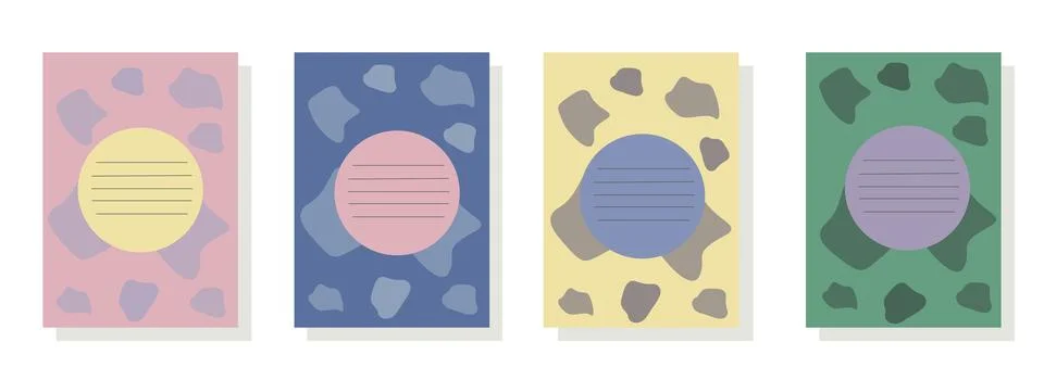 Templates of title pages on the theme of cows. Universal abstract layouts. .. Stock Illustration