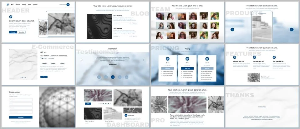 Templates for website design,minimal presentations Stock Illustration