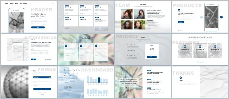 Templates for website design,minimal presentations Stock Illustration