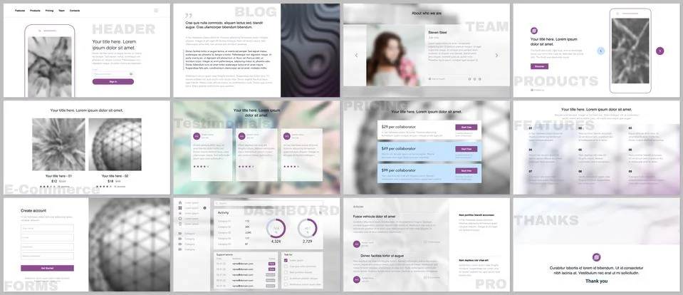 Templates for website design,minimal presentations Stock Illustration