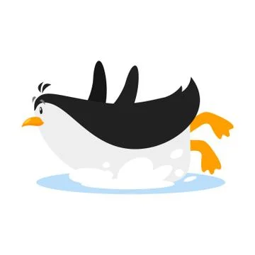 TemplateVector flat style illustration of penguin. Isolated on white backgrou Stock Illustration