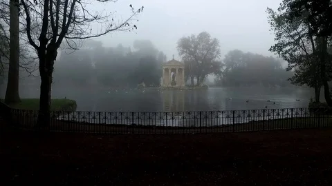 Temple of Aesculapius, Villa Borghese Stock Footage 71086040