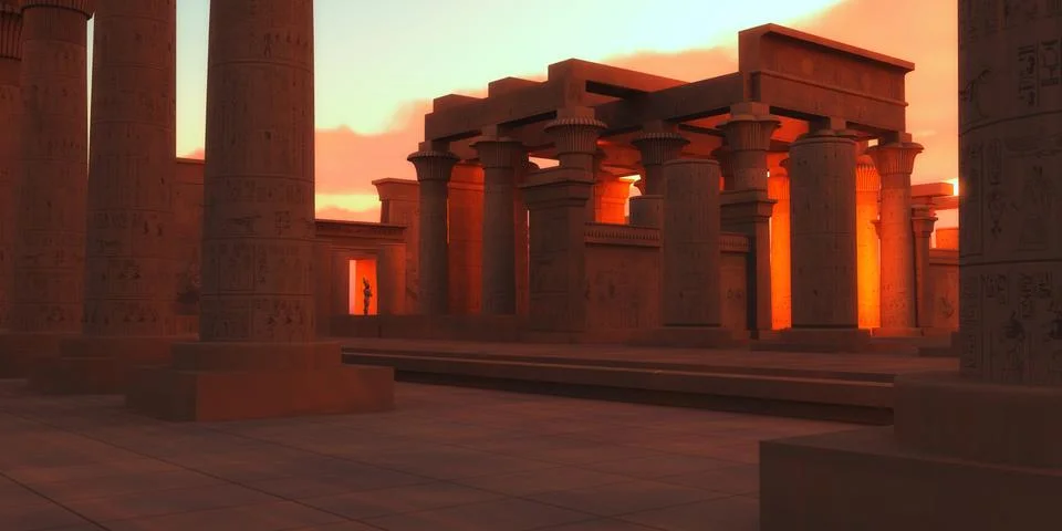 Temple of Ancient Pharaohs Stock Illustration