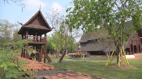 Temple at Ancient Siam Park in Samut Prakan Province, Thailand Stock Footage 48888423